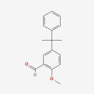 molecular formula C17H18O2 B14199335 Benzaldehyde, 2-methoxy-5-(1-methyl-1-phenylethyl)- CAS No. 856017-29-3