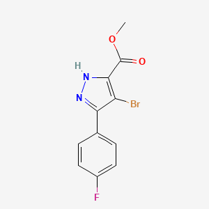 molecular formula C11H8BrFN2O2 B1419935 methyl 4-bromo-3-(4-fluorophenyl)-1H-pyrazole-5-carboxylate CAS No. 1350465-88-1