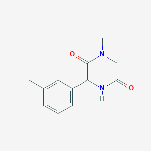 molecular formula C12H14N2O2 B1419940 1-Methyl-3-(3-methylphenyl)piperazine-2,5-dione CAS No. 1214135-40-6