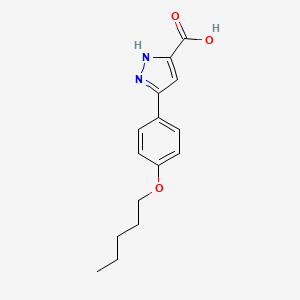 molecular formula C15H18N2O3 B1419944 3-[4-(pentyloxy)phenyl]-1H-pyrazole-5-carboxylic acid CAS No. 1229304-70-4
