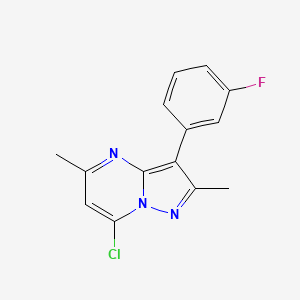 molecular formula C14H11ClFN3 B1419947 7-氯-3-(3-氟苯基)-2,5-二甲基吡唑并[1,5-a]嘧啶 CAS No. 1204297-75-5