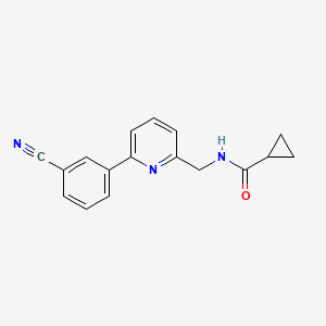 molecular formula C17H15N3O B14199485 N-{[6-(3-Cyanophenyl)pyridin-2-yl]methyl}cyclopropanecarboxamide CAS No. 833455-90-6