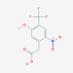 molecular formula C10H8F3NO5 B1419952 2-(5-Methoxy-2-nitro-4-(trifluoromethyl)phenyl)acetic acid CAS No. 1190198-33-4