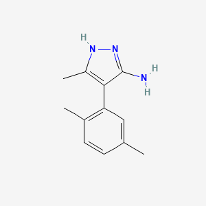 molecular formula C12H15N3 B1419954 4-(2,5-dimethylphenyl)-3-methyl-1H-pyrazol-5-amine CAS No. 1309887-75-9