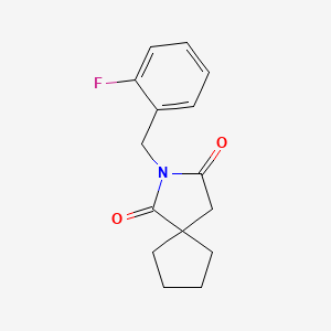 molecular formula C15H16FNO2 B14199553 2-Azaspiro[4.4]nonane-1,3-dione, 2-[(2-fluorophenyl)methyl]- CAS No. 864627-46-3
