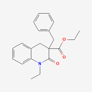 molecular formula C21H23NO3 B1419958 Ethyl 3-benzyl-1-ethyl-2-oxo-1,2,3,4-tetrahydro-3-quinolinecarboxylate CAS No. 1105190-31-5