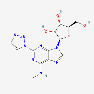 molecular formula C13H16N8O4 B14199593 N-Methyl-2-(1H-1,2,3-triazol-1-yl)adenosine CAS No. 918867-99-9