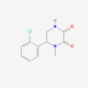 molecular formula C11H11ClN2O2 B1419960 6-(2-Chlorophenyl)-1-methylpiperazine-2,3-dione CAS No. 1204297-09-5