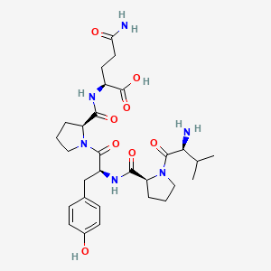 molecular formula C29H42N6O8 B14199697 L-Glutamine, L-valyl-L-prolyl-L-tyrosyl-L-prolyl- CAS No. 895124-56-8