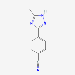 molecular formula C10H8N4 B1419971 4-(3-methyl-1H-1,2,4-triazol-5-yl)benzonitrile CAS No. 1152889-67-2