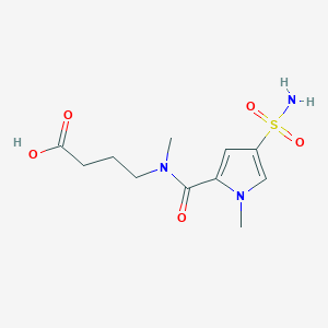 molecular formula C11H17N3O5S B1419972 4-[N-methyl-1-(1-methyl-4-sulfamoyl-1H-pyrrol-2-yl)formamido]butanoic acid CAS No. 1094740-40-5