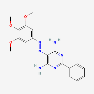 molecular formula C19H20N6O3 B14199865 2-Phenyl-5-[(E)-(3,4,5-trimethoxyphenyl)diazenyl]pyrimidine-4,6-diamine CAS No. 919833-15-1