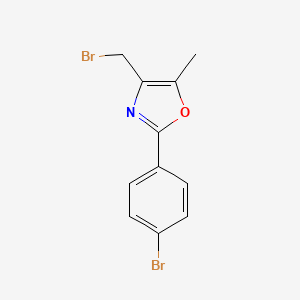molecular formula C11H9Br2NO B14199901 Oxazole, 4-(bromomethyl)-2-(4-bromophenyl)-5-methyl- CAS No. 832076-84-3