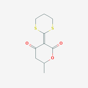 molecular formula C10H12O3S2 B14199916 3-(1,3-Dithian-2-ylidene)-6-methyloxane-2,4-dione CAS No. 850163-41-6