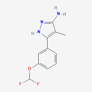 molecular formula C11H11F2N3O B1419995 3-[3-(difluoromethoxy)phenyl]-4-methyl-1H-pyrazol-5-amine CAS No. 1187027-03-7
