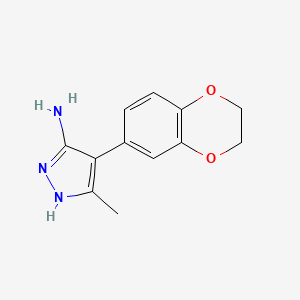 molecular formula C12H13N3O2 B1419996 4-(2,3-dihydro-1,4-benzodioxin-6-yl)-3-methyl-1H-pyrazol-5-amine CAS No. 1234180-60-9