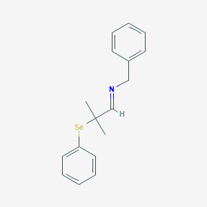 molecular formula C17H19NSe B14200004 Benzenemethanamine, N-[2-methyl-2-(phenylseleno)propylidene]- CAS No. 831200-74-9