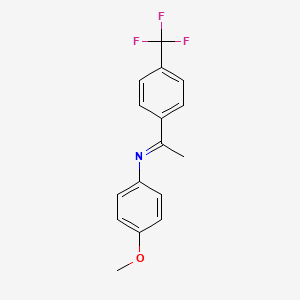 molecular formula C16H14F3NO B14200129 Benzenamine, 4-methoxy-N-[1-[4-(trifluoromethyl)phenyl]ethylidene]- CAS No. 869307-80-2