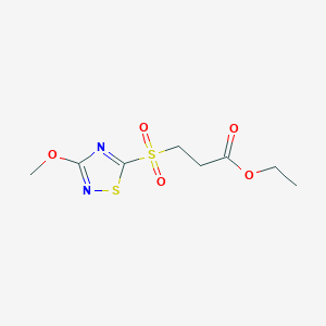 molecular formula C8H12N2O5S2 B14200159 Ethyl 3-(3-methoxy-1,2,4-thiadiazole-5-sulfonyl)propanoate CAS No. 922504-66-3