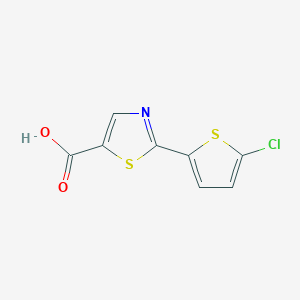molecular formula C8H4ClNO2S2 B1420020 2-(5-氯噻吩-2-基)-1,3-噻唑-5-羧酸 CAS No. 1152614-58-8