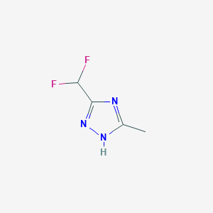 molecular formula C4H5F2N3 B1420021 5-(difluoromethyl)-3-methyl-1H-1,2,4-triazole CAS No. 1094760-03-8