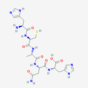 molecular formula C22H32N10O7S B14200239 L-Histidyl-L-cysteinyl-L-alanyl-L-asparaginyl-L-histidine CAS No. 843610-83-3