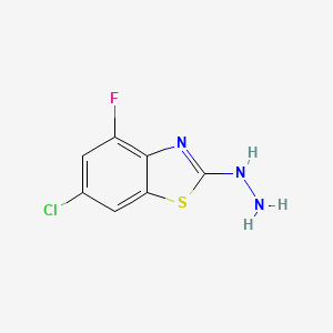 molecular formula C7H5ClFN3S B1420024 6-Chloro-4-fluoro-2-hydrazino-1,3-benzothiazole CAS No. 1177300-26-3