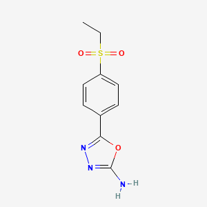 molecular formula C10H11N3O3S B1420030 5-[4-(Ethylsulfonyl)phenyl]-1,3,4-oxadiazol-2-amine CAS No. 1177348-10-5