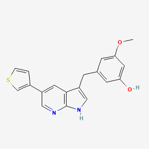 molecular formula C19H16N2O2S B14200311 Phenol, 3-methoxy-5-[[5-(3-thienyl)-1H-pyrrolo[2,3-b]pyridin-3-yl]methyl]- CAS No. 858117-53-0