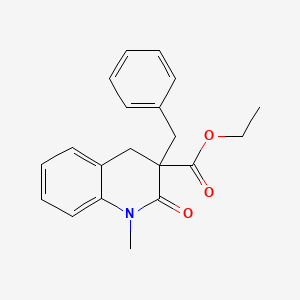 molecular formula C20H21NO3 B1420032 Ethyl 3-benzyl-1-methyl-2-oxo-1,2,3,4-tetrahydro-3-quinolinecarboxylate CAS No. 1105190-21-3