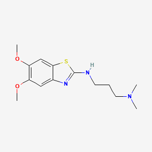 molecular formula C14H21N3O2S B1420039 N'-(5,6-dimethoxy-1,3-benzothiazol-2-yl)-N,N-dimethylpropane-1,3-diamine CAS No. 1177274-01-9