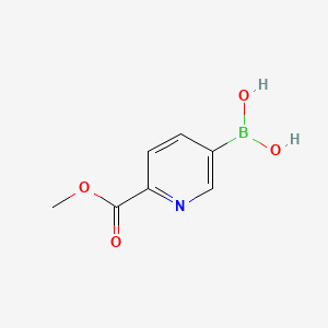 molecular formula C7H8BNO4 B1420042 (6-(Methoxycarbonyl)pyridin-3-yl)boronic acid CAS No. 1072945-86-8