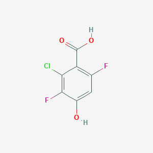 molecular formula C7H3ClF2O3 B1420043 2-氯-3,6-二氟-4-羟基苯甲酸 CAS No. 749230-42-0