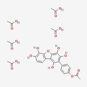 molecular formula C30H34O18 B14200430 Acetic acid;[4-(1,3,4,6,7-pentahydroxydibenzofuran-2-yl)phenyl] acetate CAS No. 848601-67-2