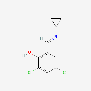 molecular formula C10H9Cl2NO B14200446 Phenol, 2,4-dichloro-6-[(cyclopropylimino)methyl]- CAS No. 853727-12-5