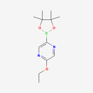 molecular formula C12H19BN2O3 B1420046 2-Ethoxy-5-(4,4,5,5-tetramethyl-1,3,2-dioxaborolan-2-YL)pyrazine CAS No. 1186041-95-1