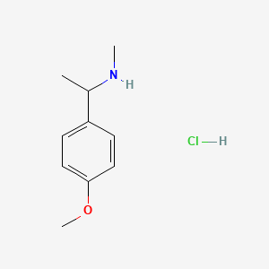 molecular formula C10H16ClNO B1420059 [1-(4-Methoxyphenyl)ethyl]methylamine hydrochloride CAS No. 1185377-38-1