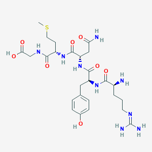 molecular formula C26H41N9O8S B14200713 N~5~-(Diaminomethylidene)-L-ornithyl-L-tyrosyl-L-asparaginyl-L-methionylglycine CAS No. 920010-39-5