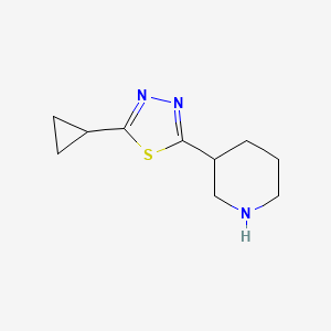molecular formula C10H15N3S B1420072 3-(5-Cyclopropyl-1,3,4-thiadiazol-2-yl)piperidine CAS No. 1105189-94-3