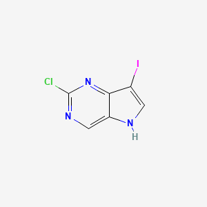 molecular formula C6H3ClIN3 B1420075 2-chloro-7-iodo-5H-pyrrolo[3,2-d]pyrimidine CAS No. 1152475-50-7