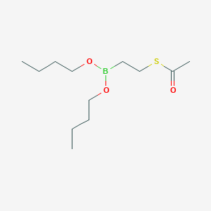molecular formula C12H25BO3S B14200758 S-(2-dibutoxyboranylethyl) ethanethioate 