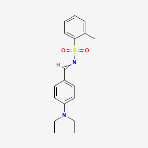 molecular formula C18H22N2O2S B14200953 N-{[4-(Diethylamino)phenyl]methylidene}-2-methylbenzene-1-sulfonamide CAS No. 849434-25-9