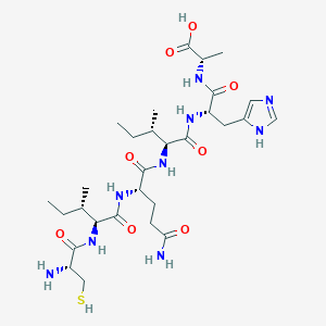 molecular formula C29H49N9O8S B14200955 L-Cysteinyl-L-isoleucyl-L-glutaminyl-L-isoleucyl-L-histidyl-L-alanine CAS No. 855399-33-6