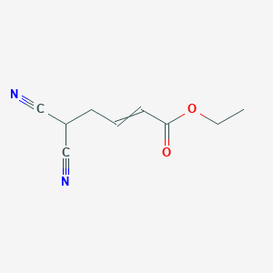 molecular formula C9H10N2O2 B14201001 Ethyl 5,5-dicyanopent-2-enoate CAS No. 875783-35-0
