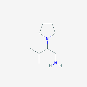B1420103 3-Methyl-2-pyrrolidin-1-ylbutan-1-amine CAS No. 929343-27-1