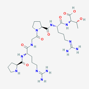 molecular formula C28H50N12O8 B14201122 L-Prolyl-N~5~-(diaminomethylidene)-L-ornithylglycyl-L-prolyl-N~5~-(diaminomethylidene)-L-ornithyl-L-threonine CAS No. 872438-52-3