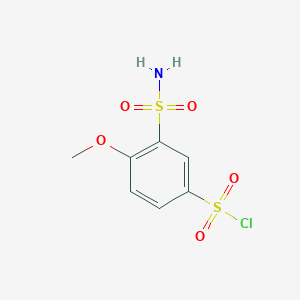 molecular formula C7H8ClNO5S2 B1420123 4-Methoxy-3-sulfamoylbenzene-1-sulfonyl chloride CAS No. 98280-42-3