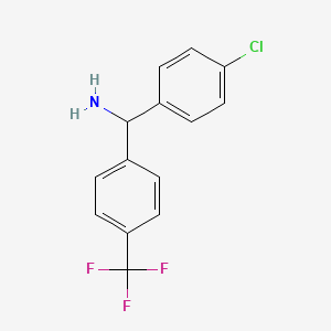 B1420142 (4-Chlorophenyl)[4-(trifluoromethyl)phenyl]methanamine CAS No. 1019353-55-9