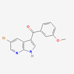molecular formula C15H11BrN2O2 B14201427 Methanone, (5-bromo-1H-pyrrolo[2,3-b]pyridin-3-yl)(3-methoxyphenyl)- CAS No. 858116-70-8