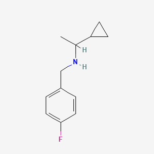 (1-Cyclopropylethyl)[(4-fluorophenyl)methyl]amine